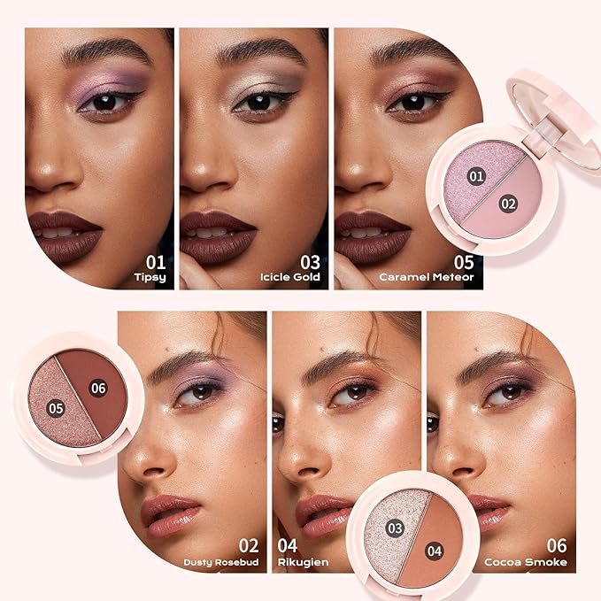 Color Nymph 6 Colors Eyeshadow Makeup Palette | 6-IN-1 Multi-Colored Shimmer & Matte Long-Lasting Travel Size Eye Shadow Make up Kit, Stacked Makeup Design Includes Eyeshadow Brush and Mirror-Velvo Beauty