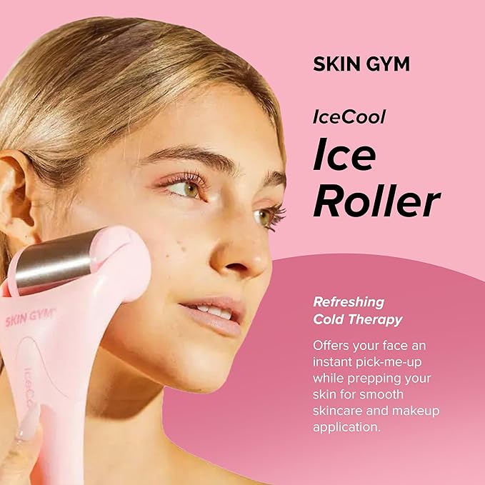 SKIN GYM IceCool Ice Roller, Stainless Steel Cryo Facial Tool for Puffiness and Redness Relief-Velvo Beauty