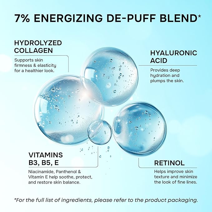 Under Eye Patches for Puffy Eyes and Dark Circles - Cooling Eye Masks for Women & Men with Collagen, Hyaluronic Acid & Retinol - Depuffing Undereye Mask Patches - Parches Para Ojeras - 15 Pairs-Velvo Beauty