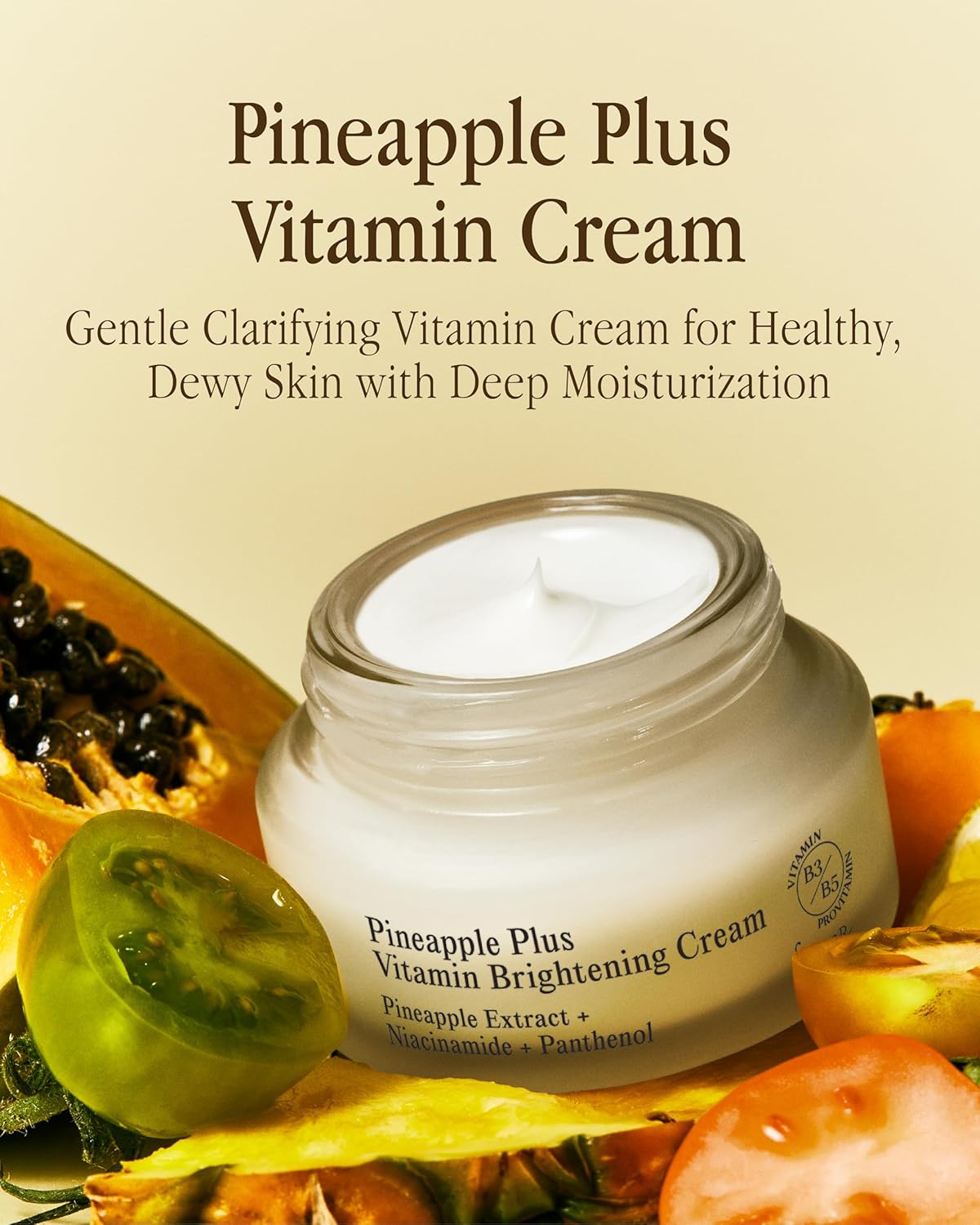 Farm Rx Pineapple Plus Vitamin Cream (1.7fl oz) - Clear Blemishes for Even Skin Tone. Korean Skin Care Moisturizer. Niacinamide, Vitamin C Derivative, AHA. Vegan.-Velvo Beauty