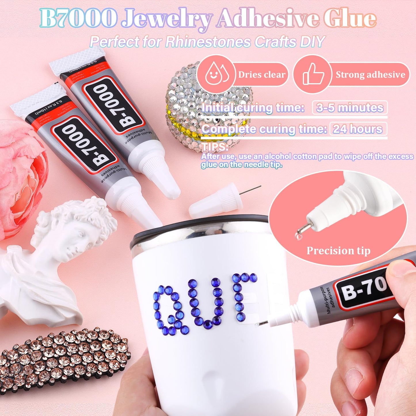 30000Pcs Resin Royal Blue Rhinestones for Bedazzling Crafting with b7000 Jewelry Glue, Bulk Flatback Gems Bedazzler Kit for Crafts Clothes Shoes Fabric Nail Diamond Art, Assorted Size 2/3/4/5/6mm-Velvo Beauty