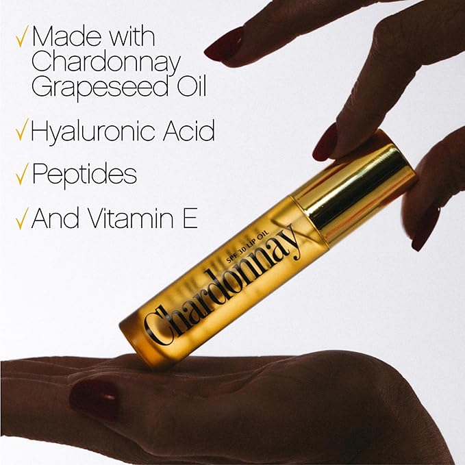 Vacation Chardonnay Lip Oil SPF 30, Sunscreen for Lips, Hydrating Lip Oil, Caramel Vanilla Flavored Lip Gloss, Non-Sticky Lip Balm with SPF 30, Vegan, 0.2 Fl. Oz. (Pack of 2)-Velvo Beauty