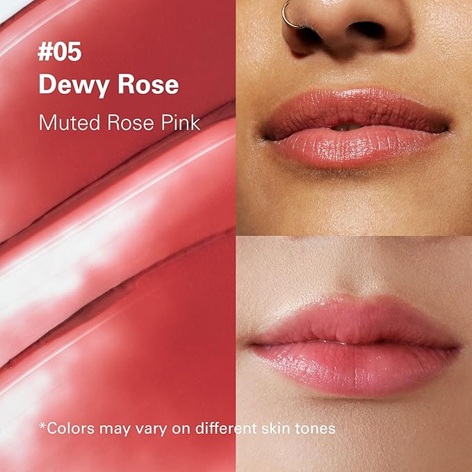 Melixir Vegan Lip Butter #05 Dewy Rose(+11 more colors), Deep Nourishing Tinted Lip Balm for Dry Lips, Bee-Free, Petrolatum-Free, Plant-Based, Hydrating for Cracked and Chapped Lips, Travel Essentials-Velvo Beauty