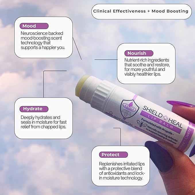 2 Pack - Botanical Lip Balm with Aromachology, Mood-Boosting Fragrance Technology, Soothes Chapped Lips & Relieves Dryness, Silky Smooth Texture Warms on Contact (2 Pack)-Velvo Beauty