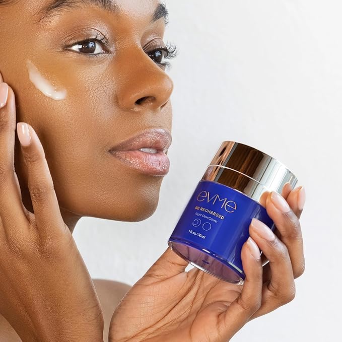 Evme Night Glow Crème – Hydrating Gel-to-Cream Moisturizer with Squalane, Sea Buckthorn & Vitamin C – Dermatologist-Tested, Fragrance-Free for Sensitive, Reactive Skin – Supports Healthy Skin Barrier-Velvo Beauty