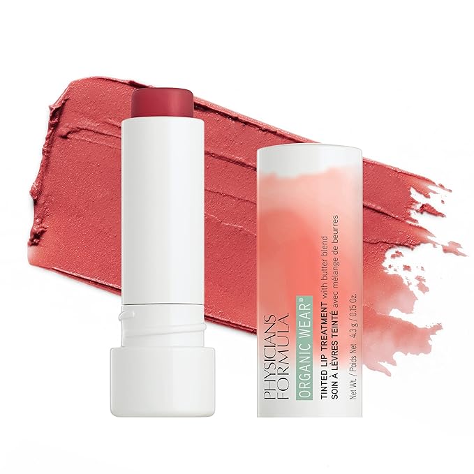 Physicians Formula Organic Wear All Natural Tinted Lip Balm Treatment, Red Love Bite | Dermatologist Tested, Clinicially Tested-Velvo Beauty