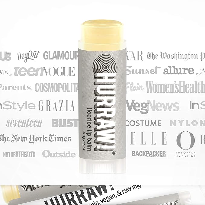 Hurraw! Licorice Lip Balm: Organic, Certified Vegan, Cruelty and Gluten Free. Non-GMO, 100% Natural Ingredients. Bee, Shea, Soy and Palm Free. Made in USA-Velvo Beauty