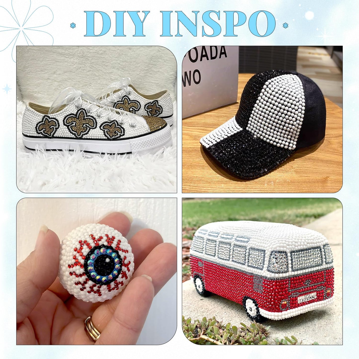 6000Pcs Resin Rhinestones for Bedazzling with 3Pcs B7000 Jewelry Glue, 1 Box White Flatback Rhinestones for Crafting Crafts DIY, Crystals Gems for Clothing Shoes Tumblers Nail Art Makeup-Velvo Beauty