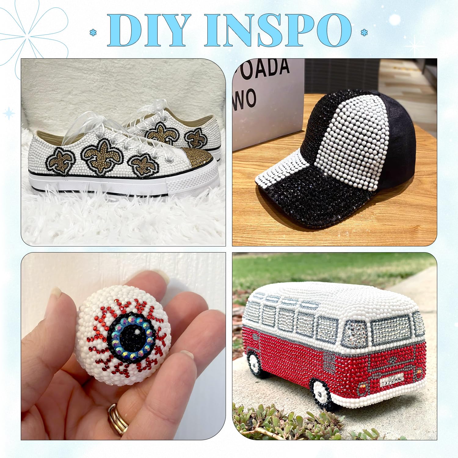 6000Pcs Resin Rhinestones for Bedazzling with 3Pcs B7000 Jewelry Glue, 1 Box White Flatback Rhinestones for Crafting Crafts DIY, Crystals Gems for Clothing Shoes Tumblers Nail Art Makeup-Velvo Beauty