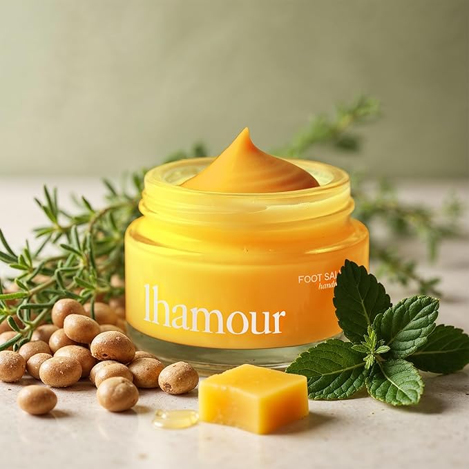 Natural Foot Salve for Dry Cracked Feet – 100% Organic Formula with Beef Tallow, Sea Buckthorn, Thyme & Peppermint Oil – Heel Balm Foot Cream for Rough Skin & Callus Care – 1.06 oz-Velvo Beauty