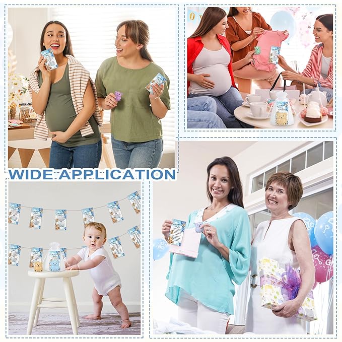 24 Sets Baby Shower Bear Lip Balm Favors Bear Lip Care Transparent Lipstick with Gift Bags and Thank You Cards for Baby Shower Gender Reveal Favors Decorations Gift Supplies-Velvo Beauty