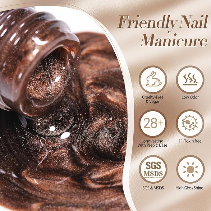 Born Pretty Cat Magnetic Eye Gel Nail Polish, Fall Winter Retro Cat Magnetic Gel, Pink Brown Blue Gray Green Magnetic Soak Off Nail Art Salon Manicure Home Gift 7ML 6PCS-Velvo Beauty