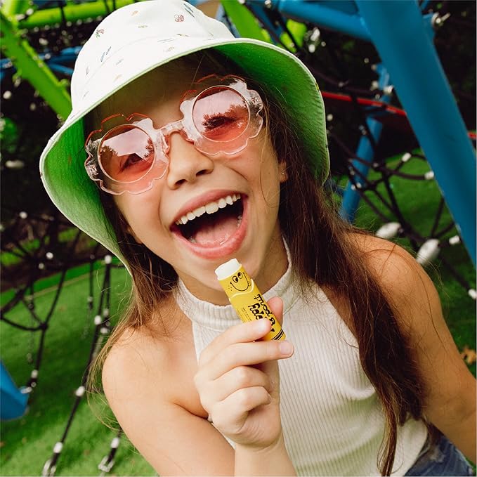 Poppy & Pout Kids Jumbo Lip Balm | All Natural Lip Balms & Moisturizers | Hydrates with Beeswax, Vitamin E, Organic Coconut Oil | Cruelty-Free | Lip Balm in Recyclable Cardboard Tube (Banana Fanna)-Velvo Beauty