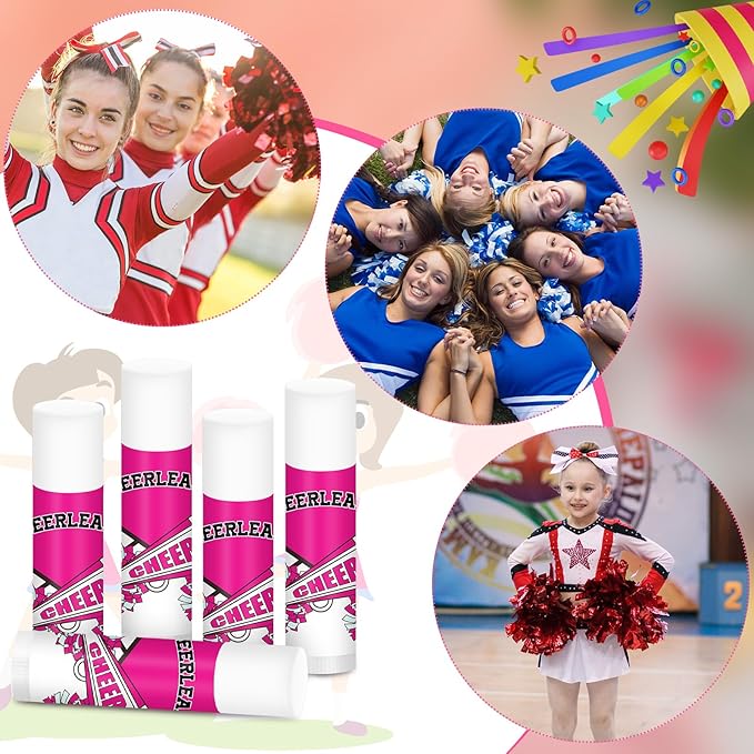 50 Pcs Cheer Gifts Bulk Cheerleading Lip Balm Gifts Moisturizing for Cheerleader Gifts Women-Velvo Beauty