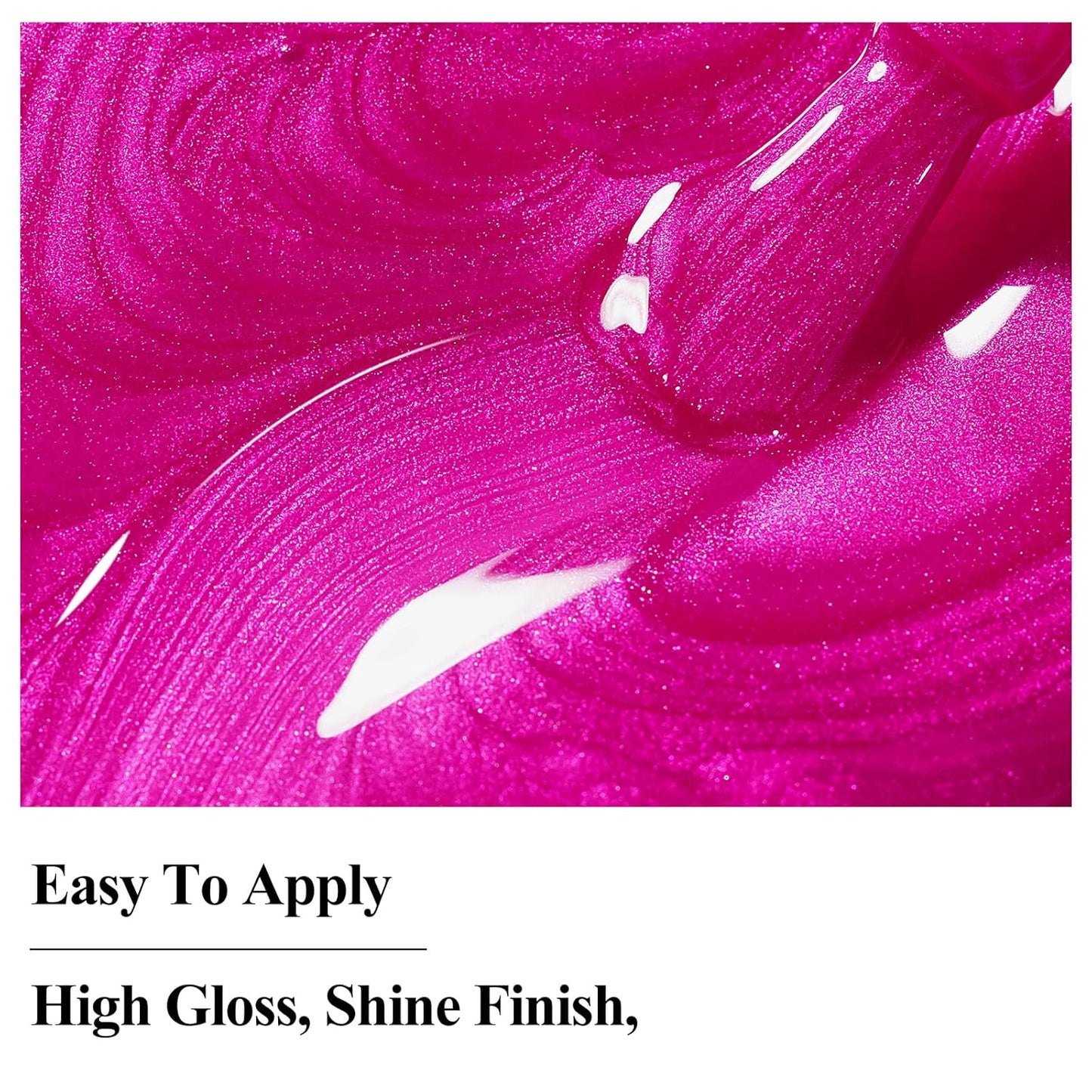 Nail Polish Quick Dry, Rose Hot Pink Nail Lacquer Nail Art Polish Non-Gel Air Fast Drying, Shimmer Pink Nail Pigment High Coverage Fingernail Concealer Polish, 1PC 12ML Long Wear-Velvo Beauty