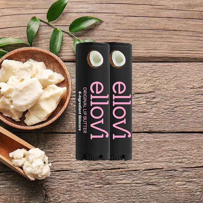 Natural Lip Butter Lip Balm - Original - Pure Enough to Eat - Made With Just 6 Vegan Ingredients - Moisturizing Lip Care for All Day Hydration (2-Pack)-Velvo Beauty