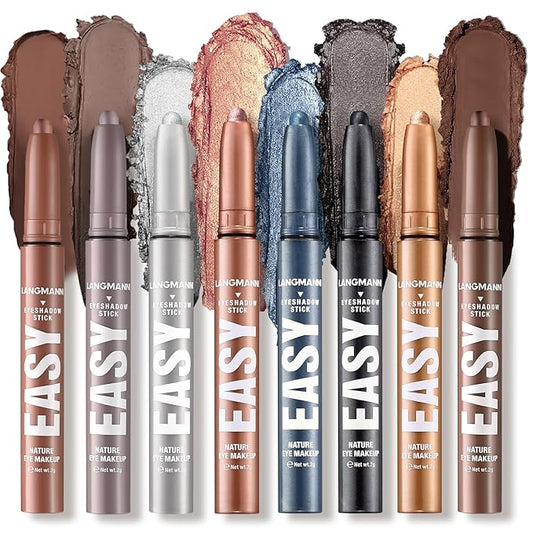 Jolilab Eyeshadow Stick Set, 8 Colors Matte Professional Bright-Colored Contouring and Highlight Eyeshadow Stick, Cream Waterproof Long Lasting High Pigmented Eye Shadow. (8, Set F)-Velvo Beauty