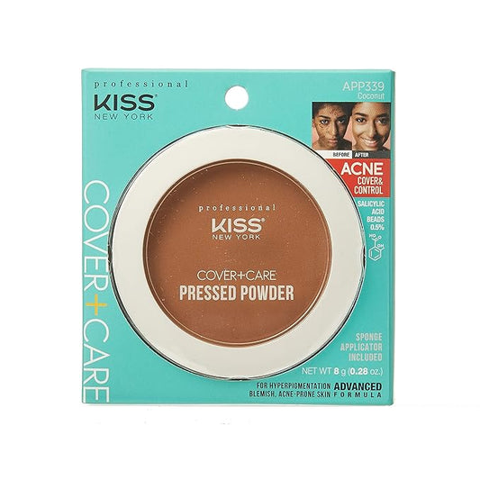 KISS Cover and Care Acne Control Pressed Powder Shine Free Face Light Weight Makeup Setting Powder - APP339 (Coconut)-Velvo Beauty