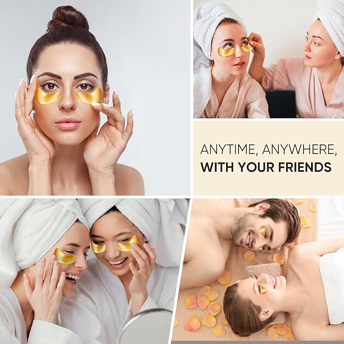 200Pcs/100 Pair Under Eye Patches Gold for Dark Circles, Puffy Eyes, and Wrinkles, 24K Gold Eye Mask for Face, Eye Cream for Men and Women-Velvo Beauty