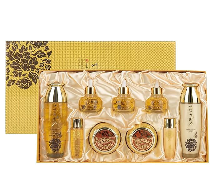 YEDAM YUN BIT Prime Luxury Gold Women Skin Care Set With Skin, Emulsion, Cream, Serum, Wrinkle Care Nourishing And Moisturizing, Calming Korea Cosmetics-Velvo Beauty