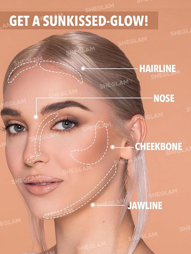 SHEGLAM Sunside Bronzer Powder Contour Long Wear Evenly Pigmented Neutral Warm Tone Sculpting Natural Matte Contour & Bronzer Face Makeup-Midsummer-Velvo Beauty