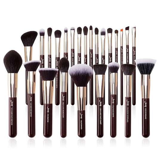 Jessup Makeup Brushes Set Professional, 25PCS Premium Natural Powder Foundation Eyeshadow Blending Concealer Blusher Highlight Labeled Brushes, T280-Velvo Beauty