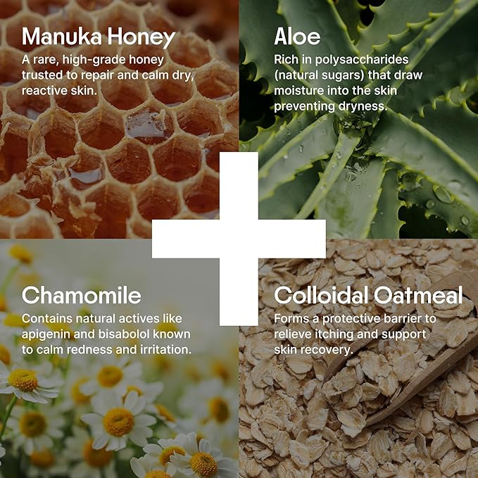 Clearbody Organics Colloidal Oatmeal Eczema Cream with Manuka Honey - 4 oz - Plant-Based Moisturizer & Eczema Ointment for Dry, Itchy Skin Relief-Velvo Beauty