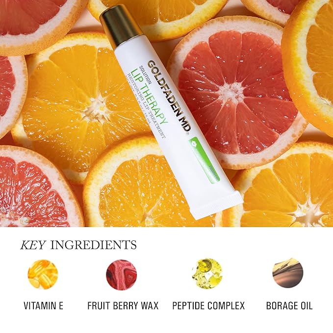 Goldfaden MD Lip Therapy | Restoring Lip Treatment | w/Peptides, Hyaluronic Acid, Fruit Berry Wax, Borage Oil, Rose Hip Oil & Vitamin E | Nourishes, Hydrates & Plumps Appearance 0.14 ﬂ oz / 4 mL-Velvo Beauty