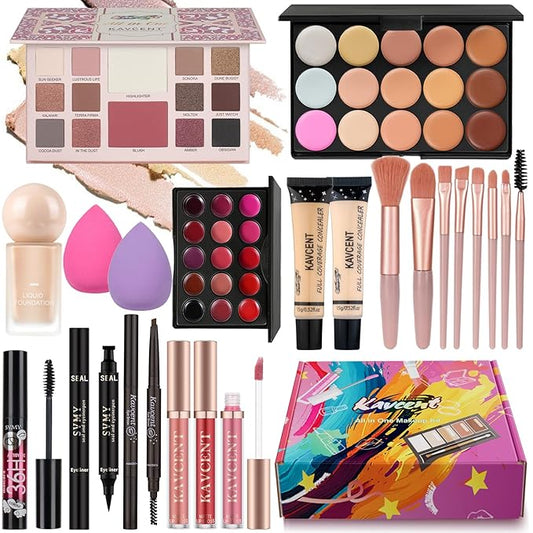 Makeup Kit Makeup Set for Women Teens full Kit Makeup Kits for Teenagers Makeup Gift Sets for Teen Girls Women Christmas Girls Gifts Eyeshadow-Velvo Beauty