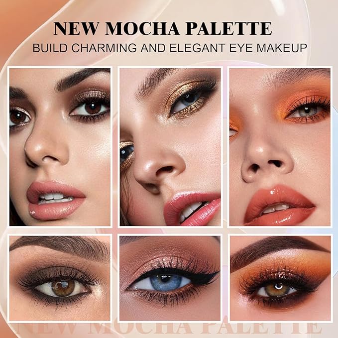 Rechoo 16 Colors Eyeshadow Make-up Palette Neked, Nude Brown Color Matte Shimmer Eye Shadow, High-Pigmented Eyeshadow Neutral, Long-lasting Powder Eyeshadow Palette for Daily and Smokey Make-up-Velvo Beauty