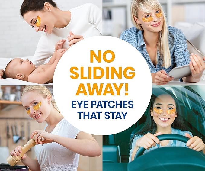 Stylia Under Eye Patches for Puffy Eyes and Dark Circles (20 Pairs) - 24k Gold Under Eye Mask with Vitamin C, Hyaluronic Acid, Pearl Extract - Eye Masks for Dark Circles and Puffiness-Velvo Beauty