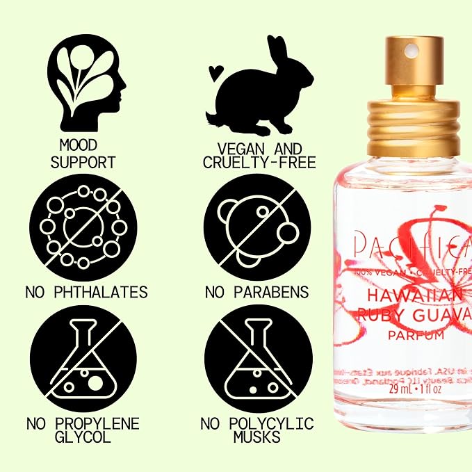 Pacifica Hawaiian Ruby Guava Spray Perfume - Vegan, Cruelty-Free Personal Fragrance with Essential Oils-Velvo Beauty