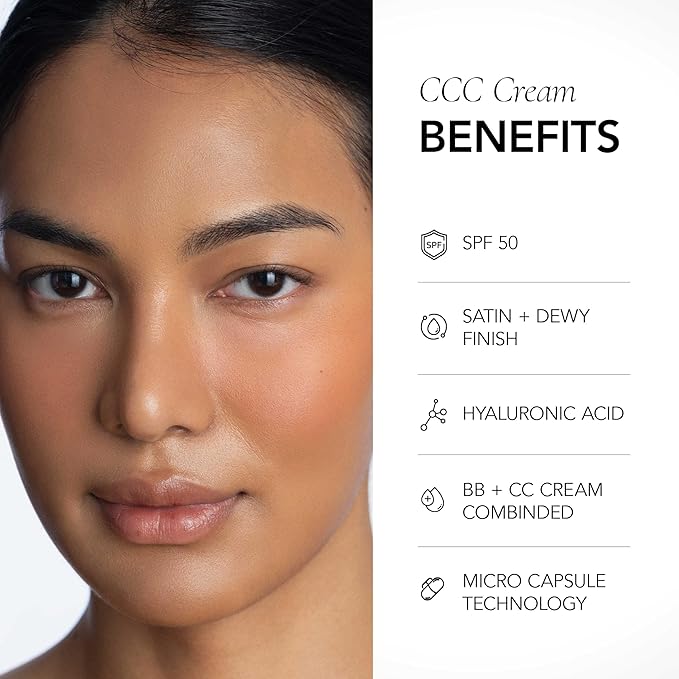 CLE Cosmetics CCC Cream (Golden Medium 301 / SPF 50) - Color Correcting CC Cream Hybrid with Sunscreen - Lightweight, Hydrating Light to Medium Coverage Foundation - 1 fl oz-Velvo Beauty