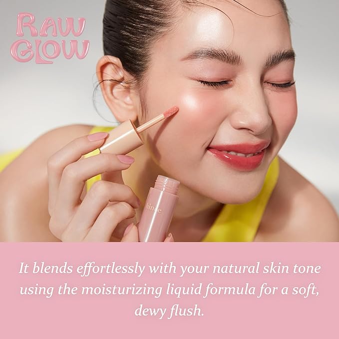 hince Dewy Liquid Cheek 6g Raw Glow Liquid Blush for Cheeks Vegan Dewy Cheek Tint Glass Skin Lightweight Liquid Blush Weightless Watercolor (HUSKY MAUVE, LC004)-Velvo Beauty