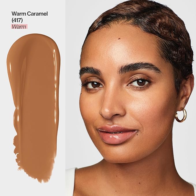 Revlon Illuminance Tinted Serum, Triple Hyaluronic Acid, Evens Out Skin Tone Over Time and Hydrates All Day, SPF 15, 417 Warm Caramel, 0.94 fl oz.-Velvo Beauty
