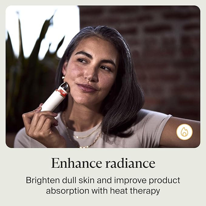 Therabody TheraFace Depuffing Wand – Cold and Heat Skincare Treatment to Depuff and Glow; Beauty Wand, Face Roller and Eye Massager for Eye Puffiness, Dark Circles and Skin Radiance (White)-Velvo Beauty