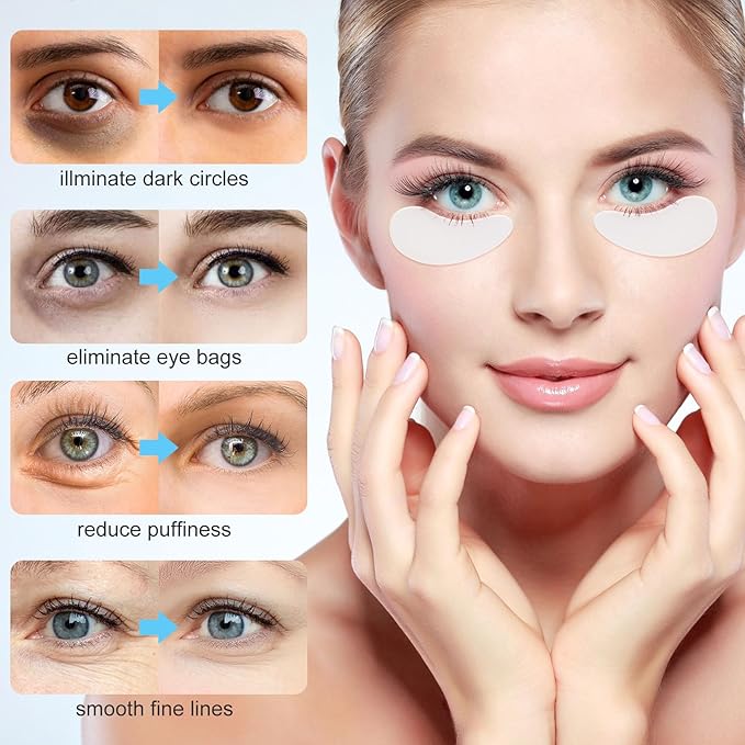 Under Eye Patches 2 Pairs, Silicone Reusable Eye Patches, Under Eye Mask for Skin Care Effect to Reduce Wrinkles and Fine Lines (Black, White)-Velvo Beauty