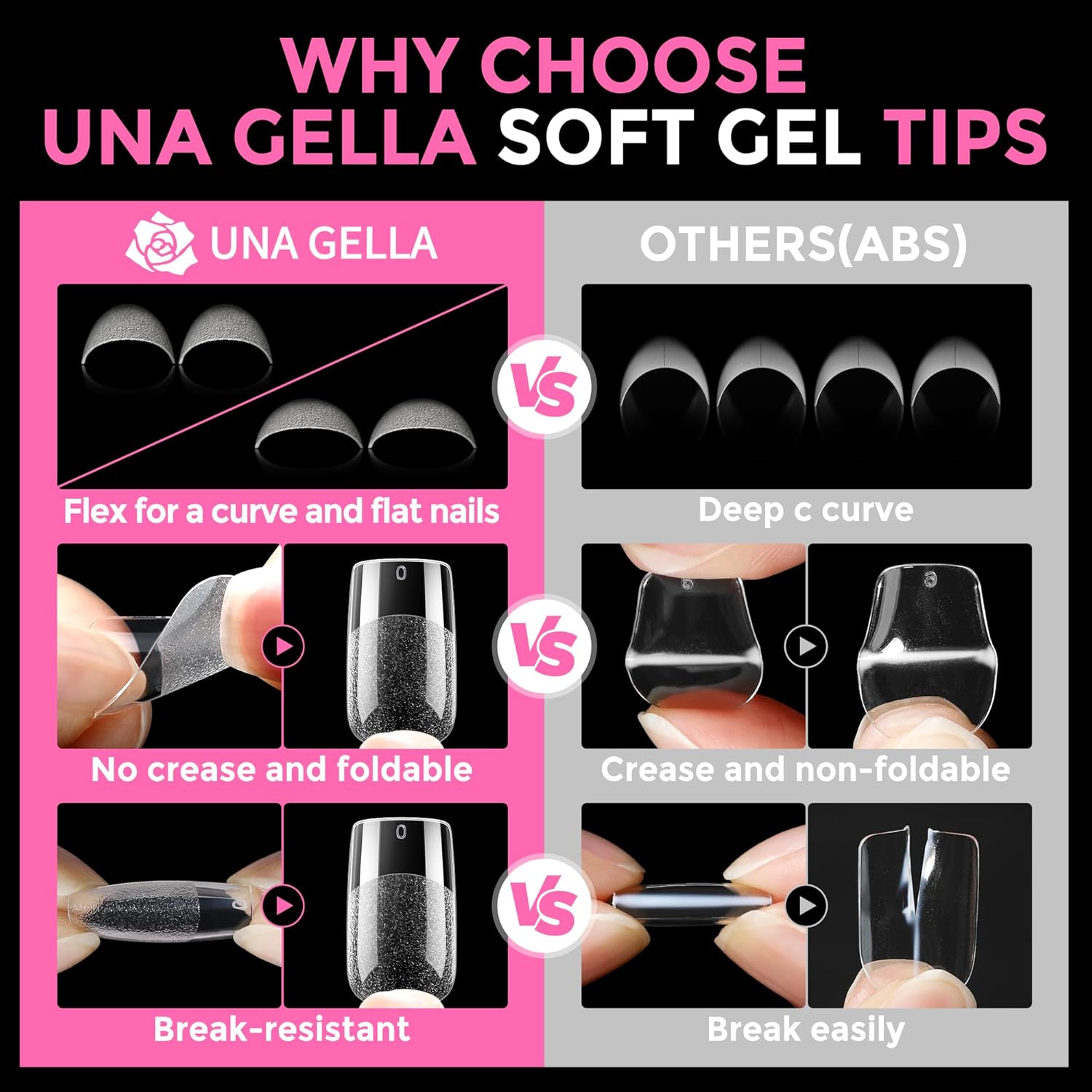 UNA GELLA Short Square Gel Nail Tips 216pcs Short Square Press on Nails Pre-shape Fake Nails for Full Cover Acrylic Nails False Nails For Nail Extension Home DIY Nail Salon 12 Sizes Gelly Tips-Velvo Beauty