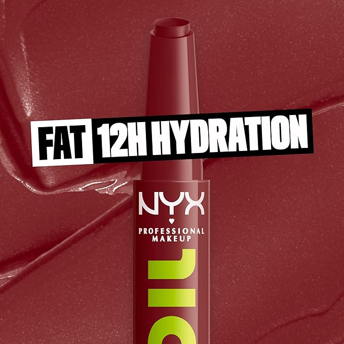 NYX PROFESSIONAL MAKEUP Fat Oil Slick Click, Lightweight, Buildable, Pigmented Vegan Lip Balm - In A Mood-Velvo Beauty