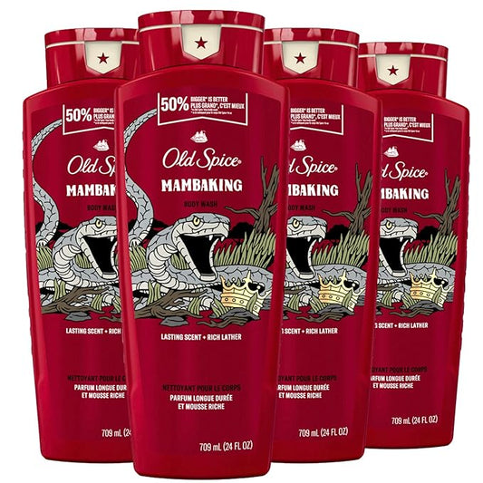 Old Spice Body Wash for Men, MambaKing, 24 oz (Pack of 4)-Velvo Beauty