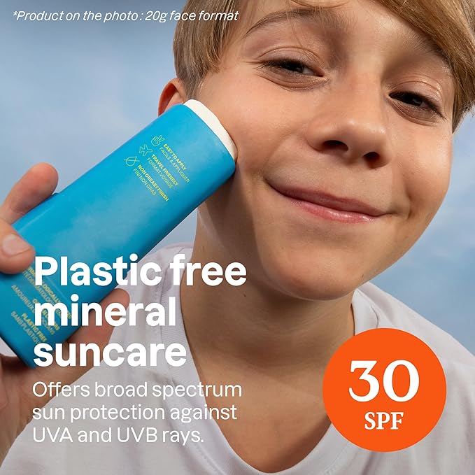 ATTITUDE Mineral Face Sunscreen Stick for Kids, SPF 30, EWG Verified, Plastic-Free, Broad Spectrum UVA/UVB Protection with Zinc Oxide, Dermatologically Tested, Vegan, Unscented, 0.7 Ounce-Velvo Beauty