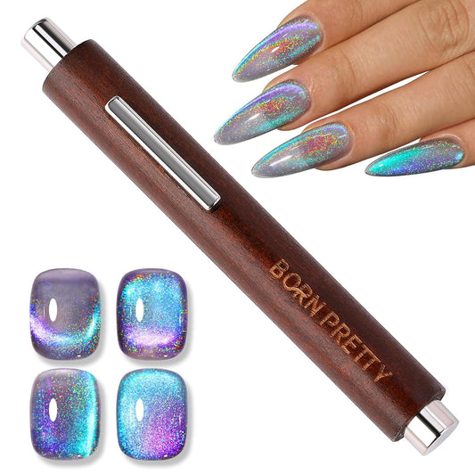 BORN PRETTY 3 in 1 Nail Magnet, Multifunctional Cat Magnetic Eye Nail Polish Magnet Pen, 3D Magnetic Nail Polish Stick for Home DIY, Salon, Studio Nail Art Design Tools-Velvo Beauty