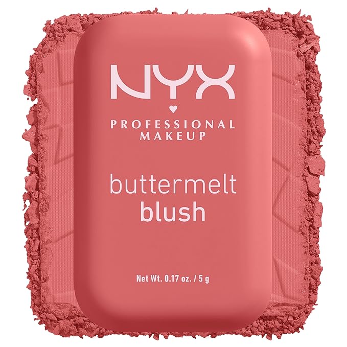 NYX PROFESSIONAL MAKEUP Buttermelt Powder Blush, Fade and Transfer-Resistant Blush, Up to 12HR Make Up Wear, Vegan Formula - Feeling Butta-Velvo Beauty