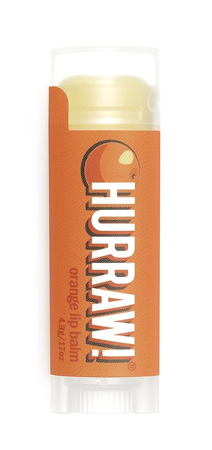 Hurraw! Orange Lip Balm: Organic, Certified Vegan, Cruelty and Gluten Free. Non-GMO, 100% Natural Ingredients. Bee, Shea, Soy and Palm Free. Made in USA-Velvo Beauty