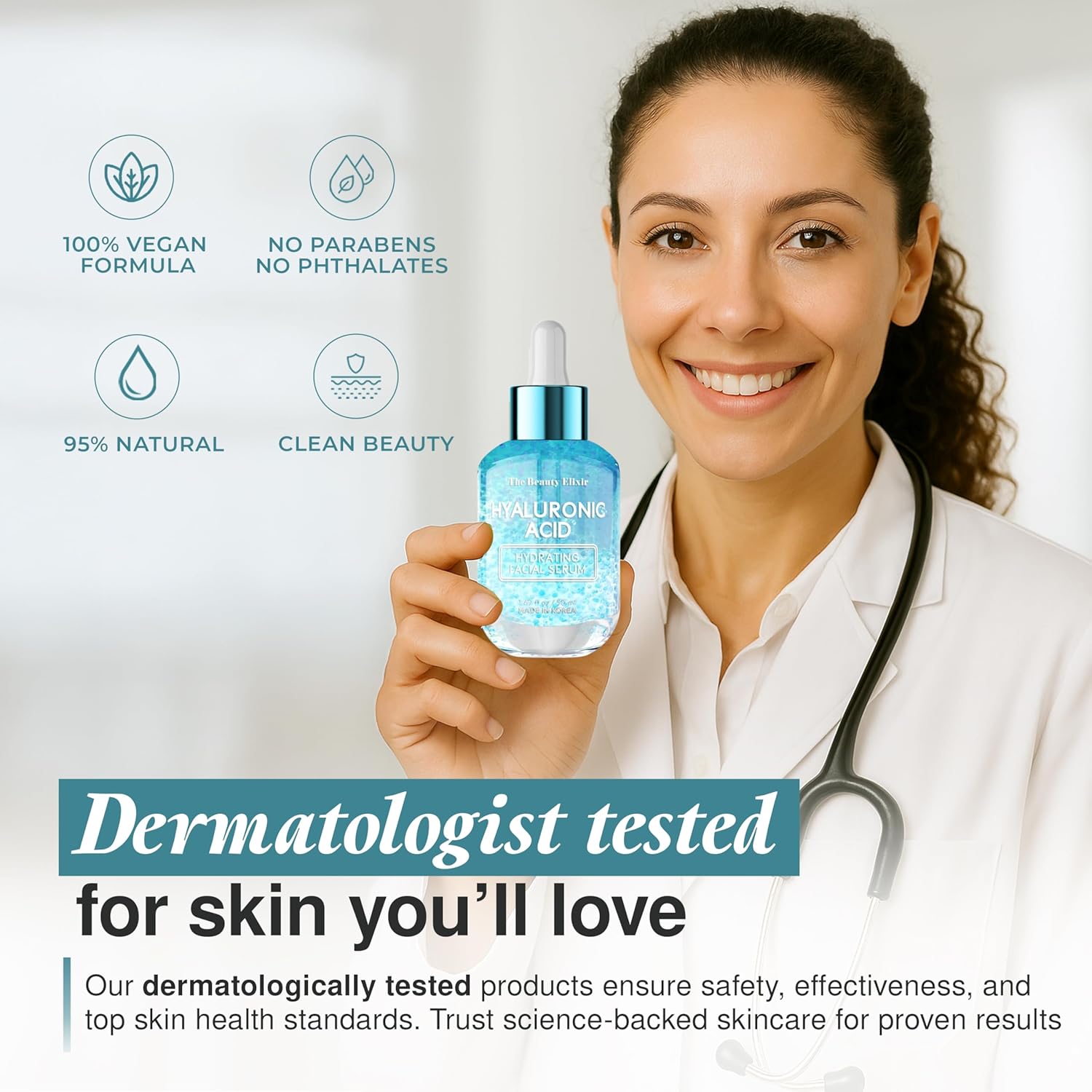 Hyaluronic Acid Serum For Face - Ultra Hydrating, Restores, Smooths & Reduces Wrinkles - Dermatologist Tested, Natural Ingredients, Clean Beauty - Korean Skin Care - 1.69 Fl. Oz-Velvo Beauty