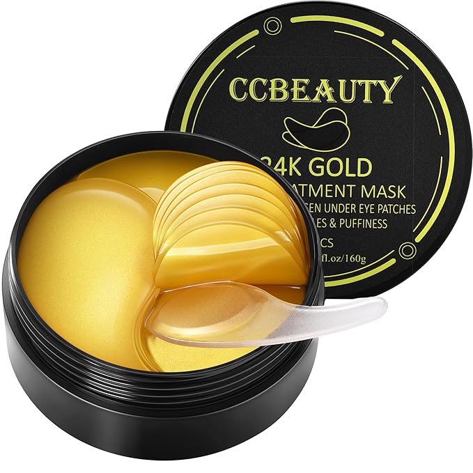 CCbeauty 24K Gold Under Eye Patches for Puffy Eyes, Dark Circles and Puffiness, Collagen Hydrating Mask Skincare, Gel Pads for Eye Bags and Wrinkles Under Eye Treatment,30pairs-Velvo Beauty