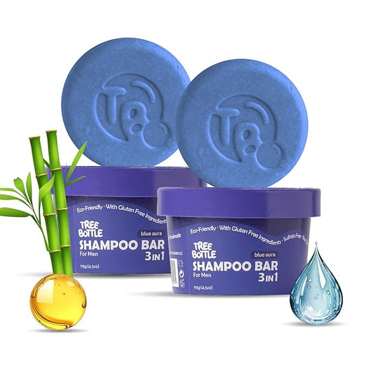 Argan Oil + Bamboo Extract 3-in-1 Shampoo Bar for Men - For Hair, Beard & Body - Deep Clean, Nourishing & Frizz Control - Natural, Paraben & Sulfate-Free - Made in USA - 4.5oz (Pack of 2)-Velvo Beauty