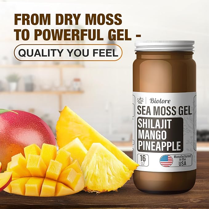 Biolore Sea Moss Gel - Shilajit 16oz, Wildcrafted Irish Seamoss with Essential Vitamins & Trace Minerals, Vegan Superfood Made in USA-Velvo Beauty