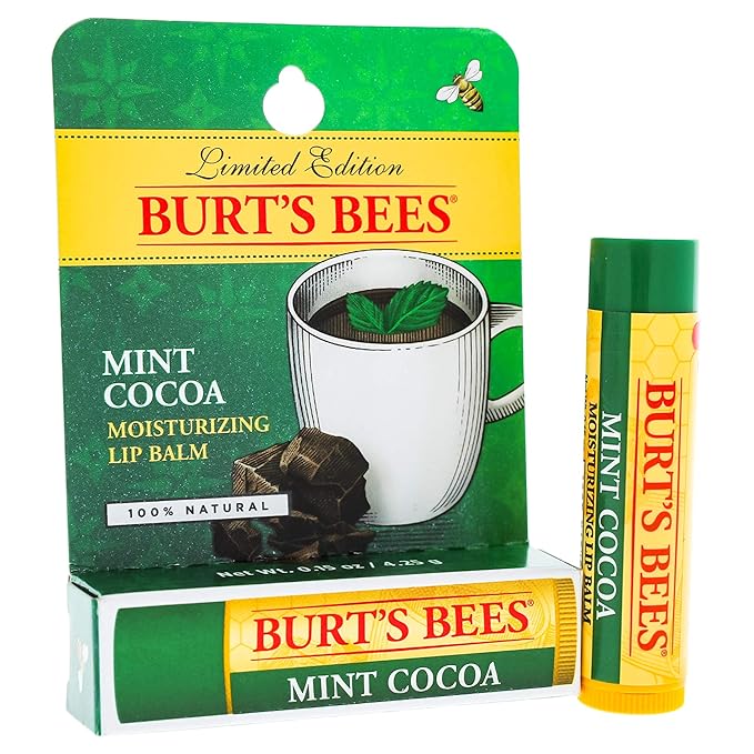 Burt's Bees Lip Balm Blister, Mint Cocoa, 0.15 Ounce-Velvo Beauty