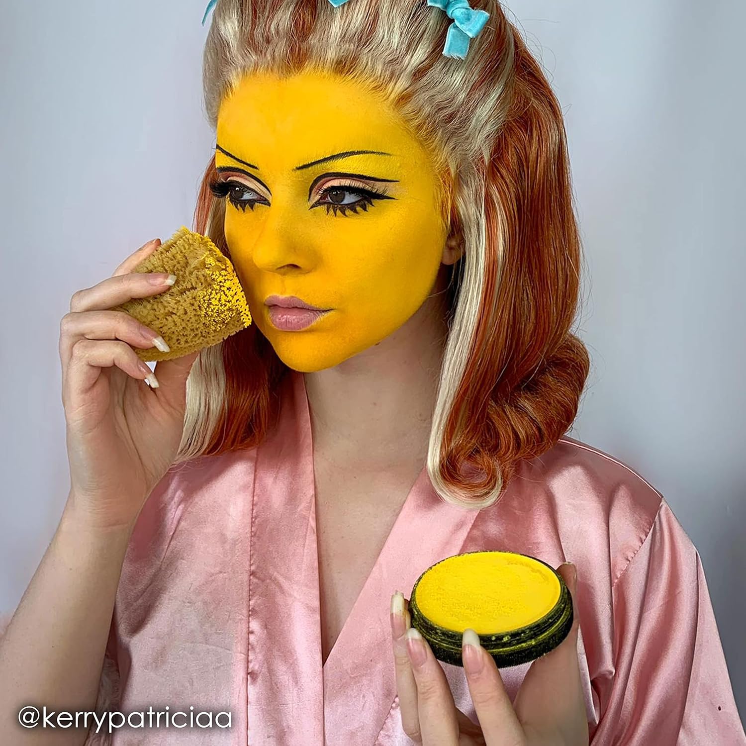 Mehron Makeup StarBlend Cake Makeup | Wet/Dry Pressed Powder | Powder Foundation | Yellow Face Paint & Body Paint 2 oz (56g)-Velvo Beauty